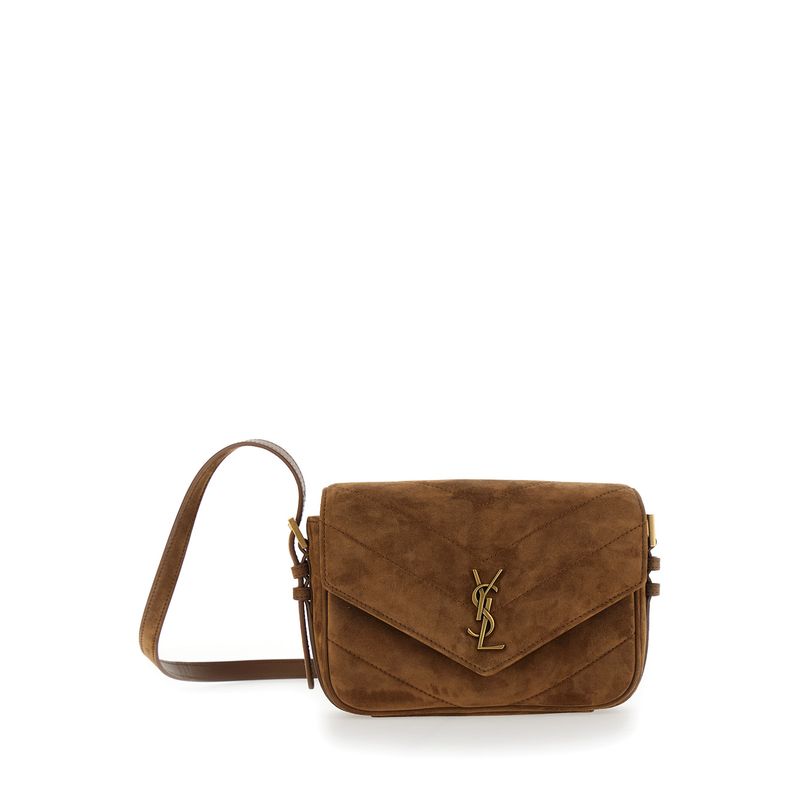 Saint Laurent Women Ysl Bo Loulou L Strao 7 Suede Satin Calf
